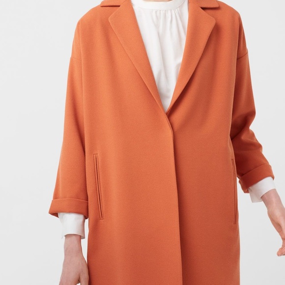 Mango Straight-cut Coat Orange - Picture 3 of 7